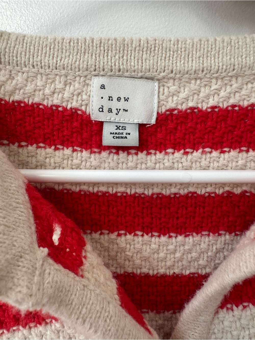 a new day Red and Cream Striped Knit Cardigan 2 piece set - Picture 6 of 6